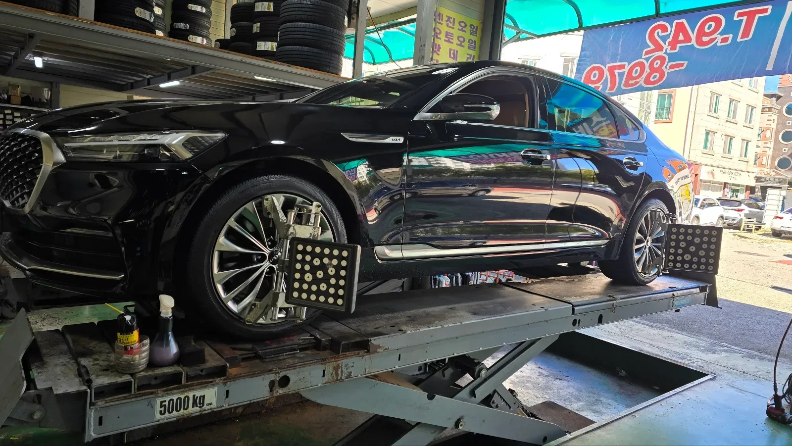 기아 K9 245/45R19 · 275/40R19 얼라인먼트 타깃을 단 바퀴